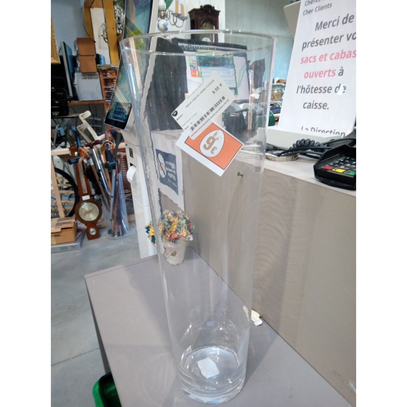 GRAND VASE EN VERRE CONIQUE