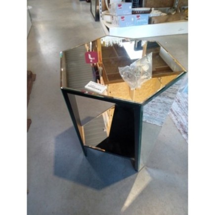 BOUT DE CANAPE MIROIR HEXAGONAL 