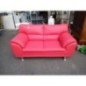 CANAPE 2 PLACES EN CUIR ROUGE