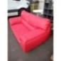 CANAPE 2 PLACES EN CUIR ROUGE
