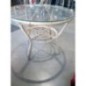 PETITE TABLE EN ROTIN RONDE + DESSUS VERRE
