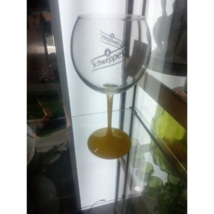 VERRE SCHWEPPES PIED JAUNE