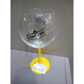 VERRE SCHWEPPES PIED JAUNE