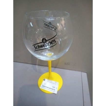 VERRE SCHWEPPES PIED JAUNE