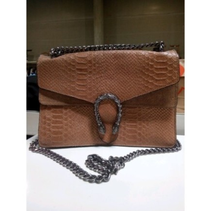 SAC A MAIN CUIR BEIGE ECIALLE BOUCLE DRAGON