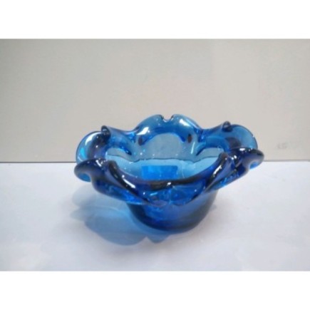 VIDE POCHE  EN VERRE SOUFFLE BLEU