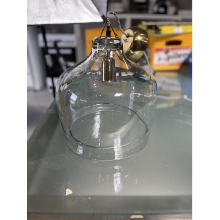 LUSTRE EN VERRE ET DOREE
