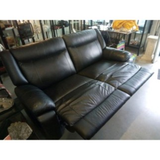 CANAPE CUIR NOIR INCLINABLE
