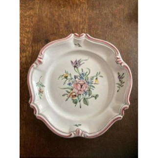 ASSIETTE LALLIER  MOUSTIER AVEC ACCROCHE MURALE