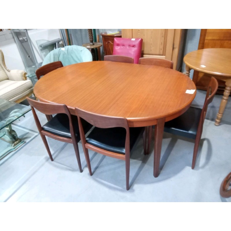 TABLE TECK( AVEC RALLONGE)+6CHAISE EN TECK