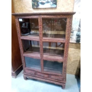 MEUBLE VITRINE ASIATIQUE LAQUE 19E SIECLE
