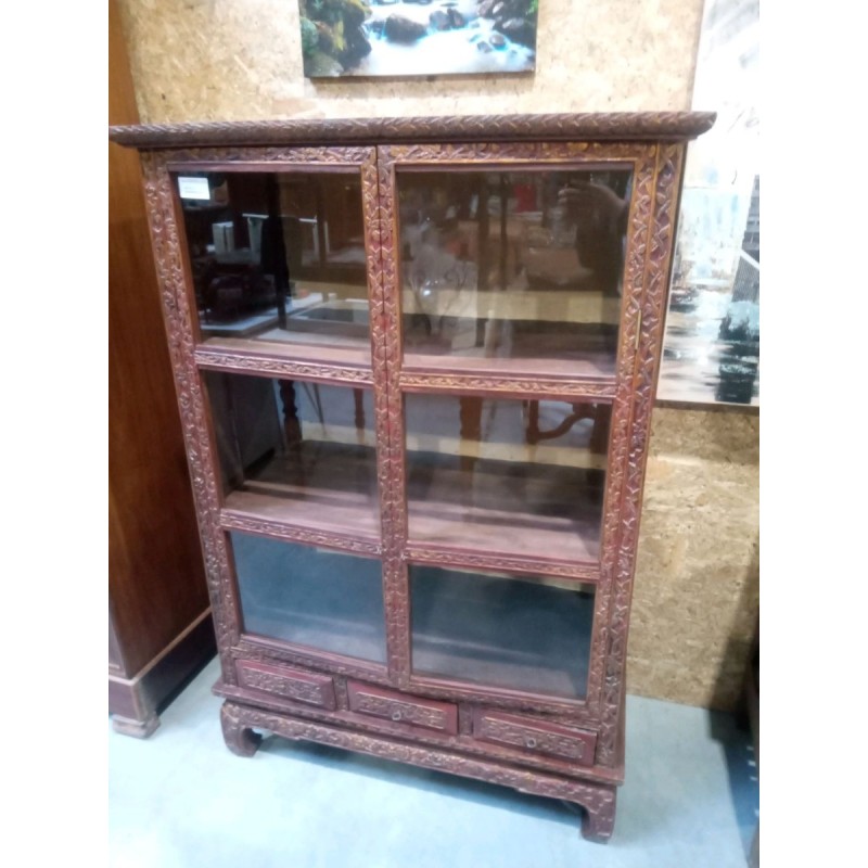 MEUBLE VITRINE ASIATIQUE LAQUE 19E SIECLE