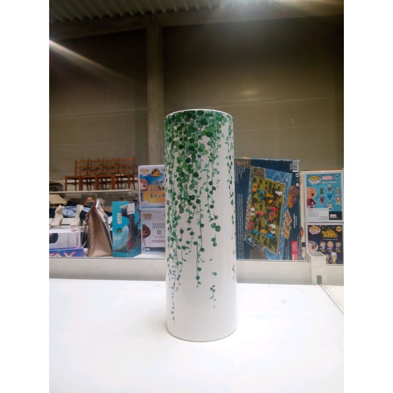 GRAND VASE BLANC ET VERT