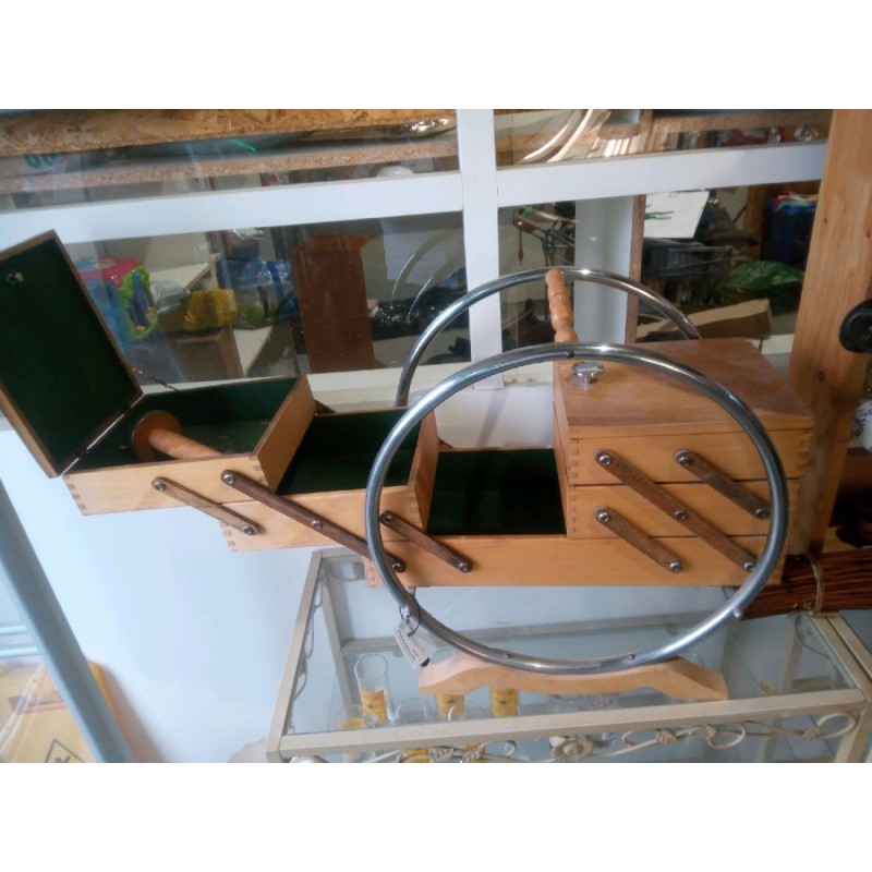 TRAVAILLEUSE DESIGN HAUTEUR 51 CM BOIS + METAL 