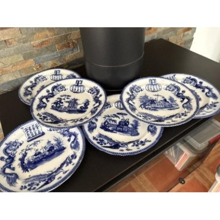 6 ASSIETTES PORCELAINE DE BORDEAUX