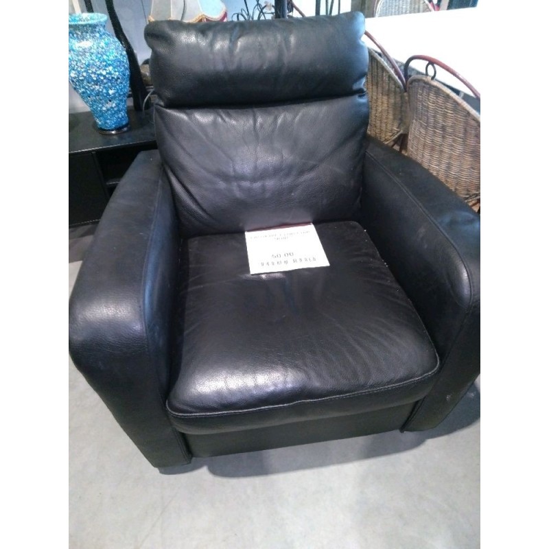 FAUTEUIL CLUB CUIR NOIR 