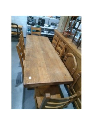 TABLE EN CHENE MASSIF + 6 CHAISE 