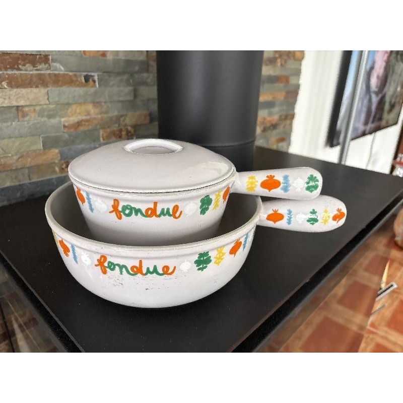 LE CREUSET 2 POELONS A FONDUE 