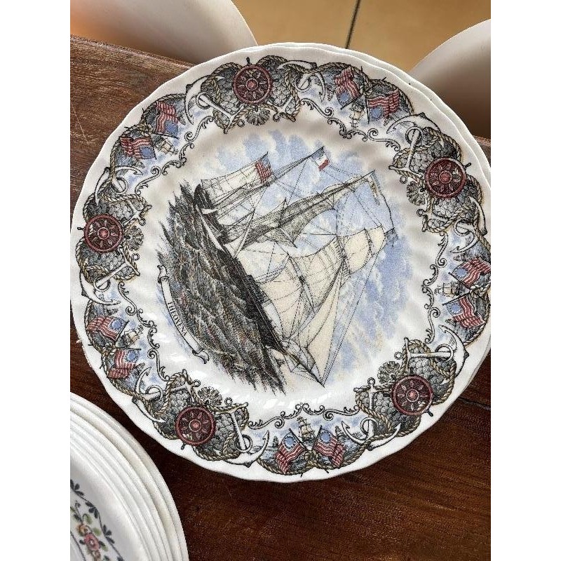 3 ASSIETTES ANGLAISES BATEAU 