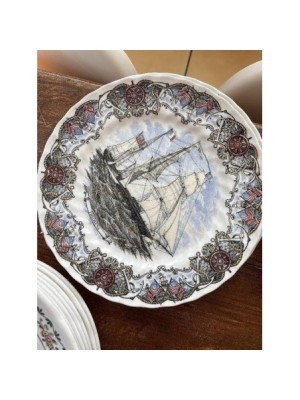 3 ASSIETTES ANGLAISES BATEAU 