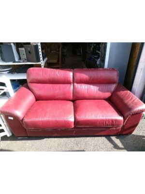 CANAPE CUIR BORDEAUX 