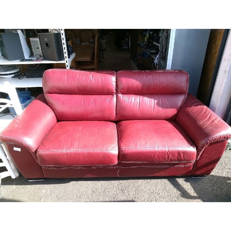 CANAPE CUIR BORDEAUX 