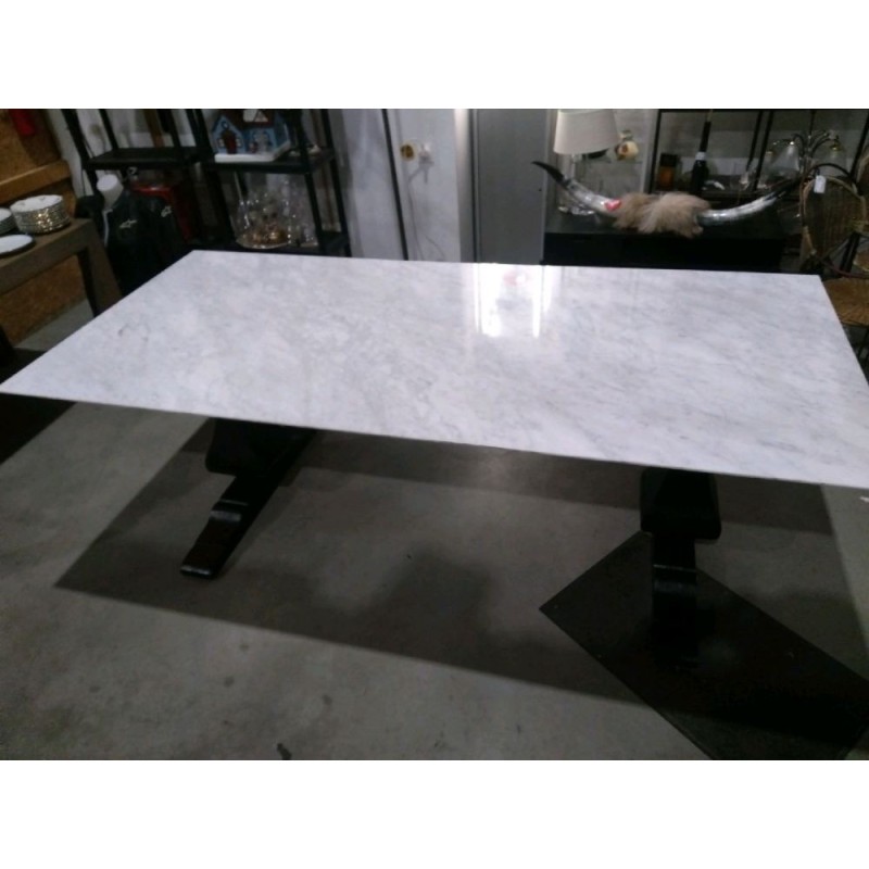 TABLE SALLE A MANGER EN MARBRE BLANC 