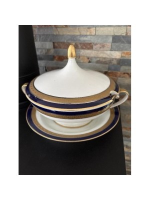 SOUPIERE + PLAT BLEU ET OR 