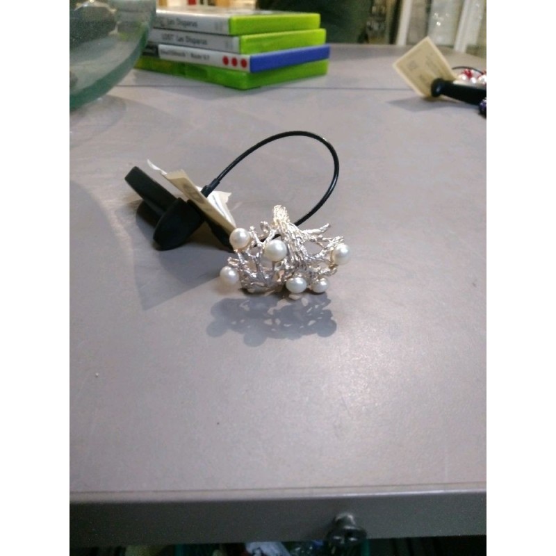 BAGUE ARGENT PERLES EAU DOUCE