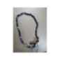COLLIER ARGENT + PERLES MAUVE