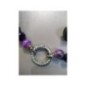 COLLIER ARGENT + PERLES MAUVE