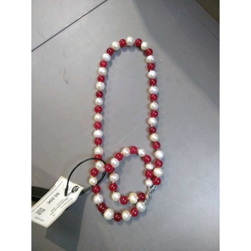 PARURE PERLES EAU DOUCE + JADE