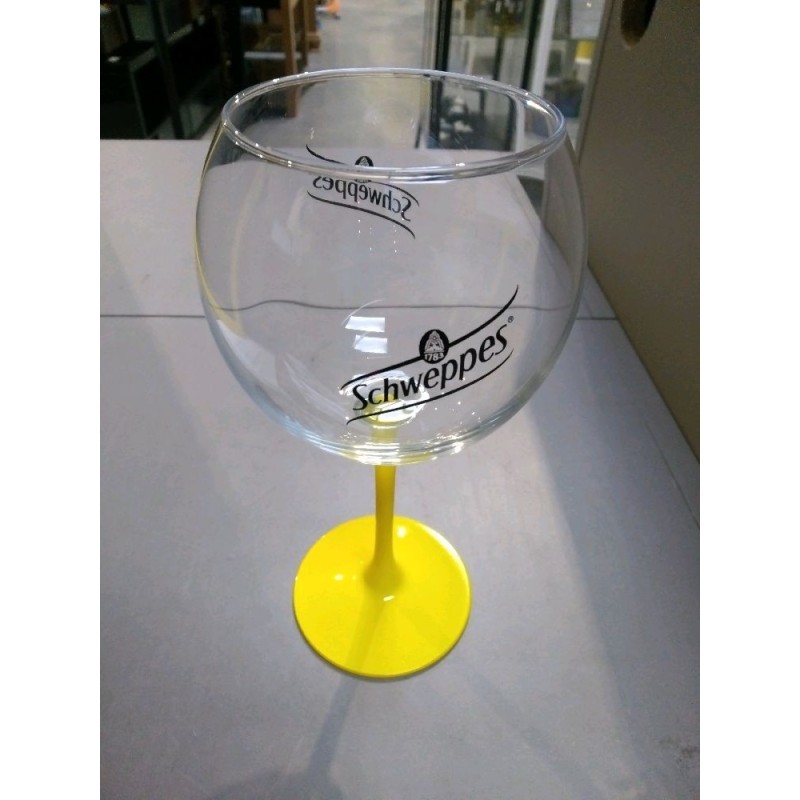 VERRE SCHWEPPES PIED JAUNE
