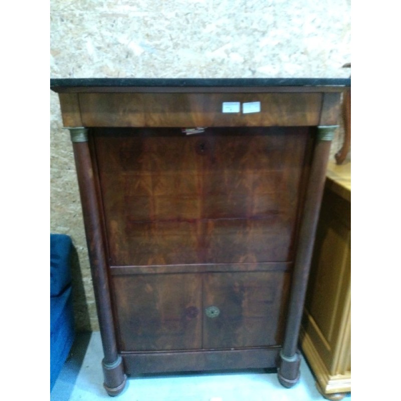 SECRETAIRE A COLONNES NAPOLEON III EN ACAJOU 