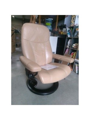 FAUTEUIL CUIR BEIGE